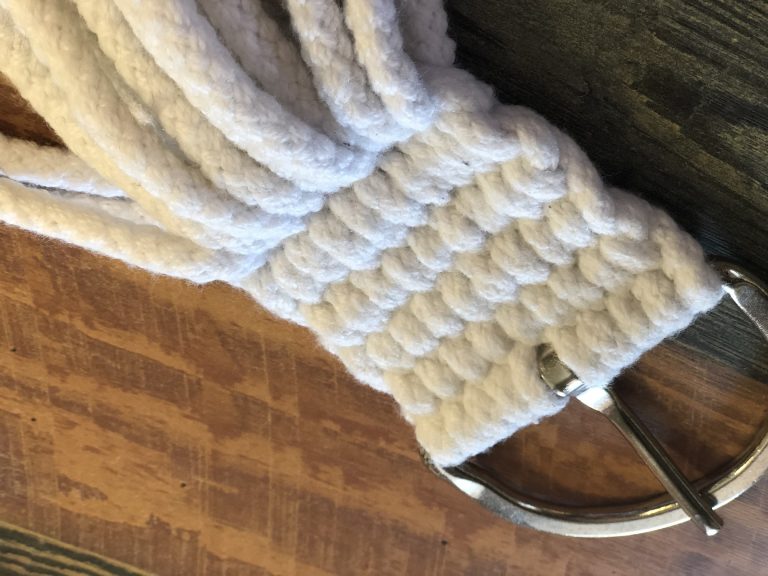 American Saddlery White Rope Girth D ring Down Home Tack & Feed LLC