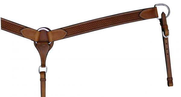 Showman Leather Contoured Breast Collar w/ Basketweave Tooling 