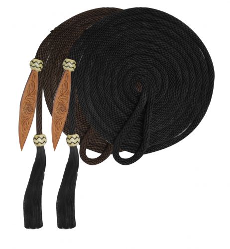 Showman 21' Nylon Mecate Reins with Horse Hair Tassel and Leather Popper. -  Down Home Tack & Feed LLC : Down Home Tack & Feed LLC