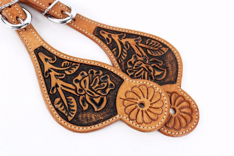 Floral Tooled Leather Western Horse Spur Straps Down Home Tack & Feed LLC